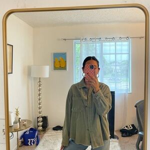 Oversized green corduroy shaket. Size small